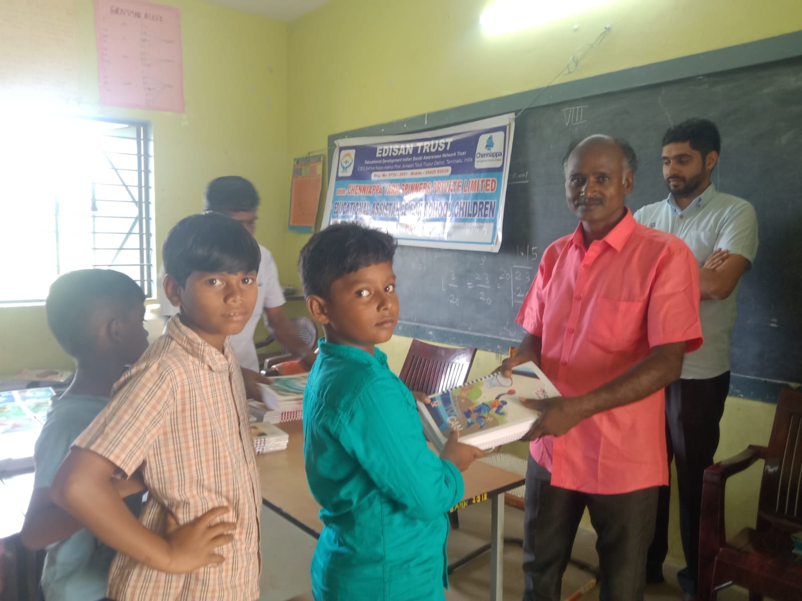EDISAN Trust program with Chenniappa Yarn Spinners at a school classroom