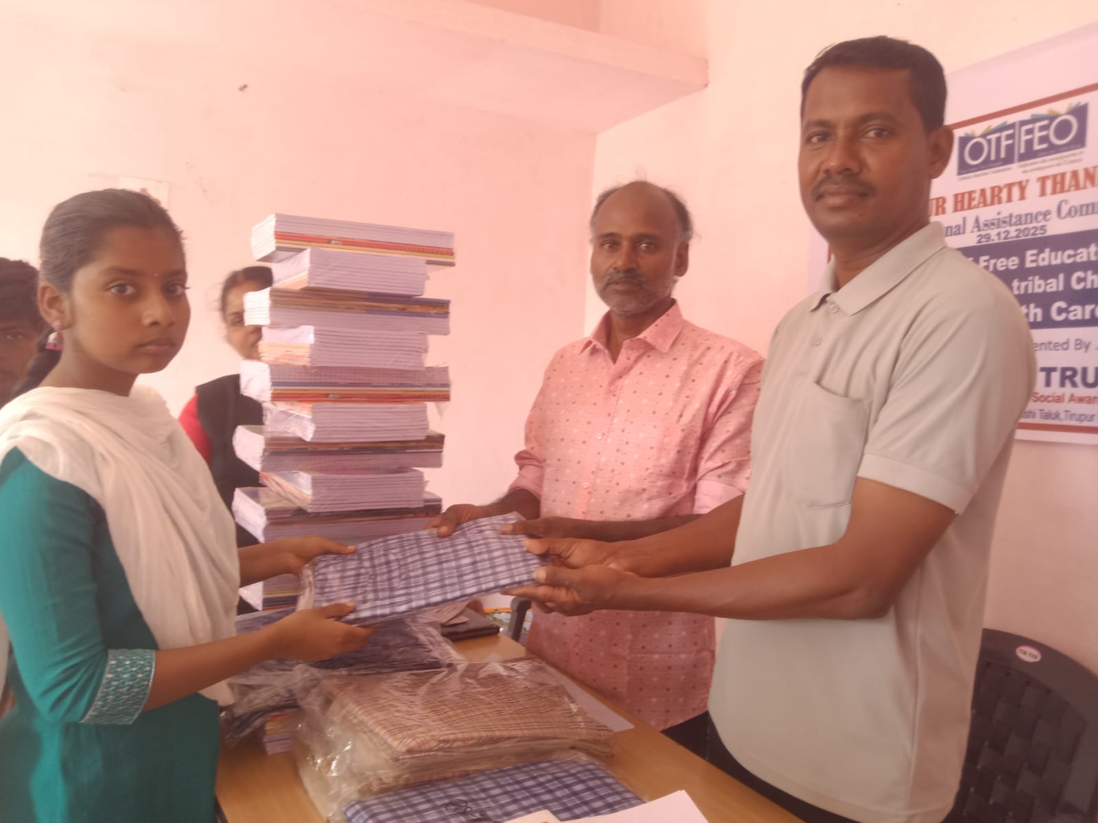 Distribution of educational and play materials to tribal children at Puliampatti Health Care Center